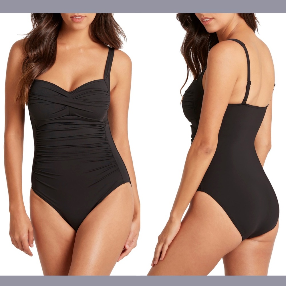 NEW‎ Sea Level [ 10 US ] Twist Front Multifit One-Piece Swimsuit